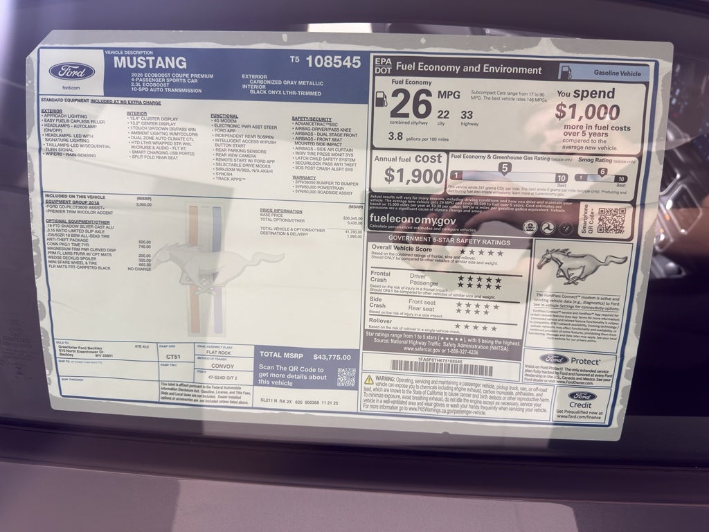 2026 Ford Mustang EcoBoost Premium